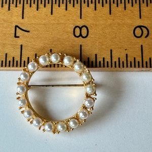 Pearly Circle Brooch, pin, with 17 Pearls